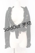 metamorphose / 刺繍入りフリルボレロ  ブラック O-25-08-02-063-ME-TO-IG-OS