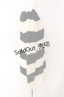 画像2: PEACE NOW / ボーダーニットトップス M ホワイト×ブラック O-25-08-02-064-PU-OP-IG-OS