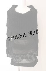 PEACE NOW / ボーダーボアニットワンピース M ブラック O-25-08-02-066-PU-OP-IG-OS