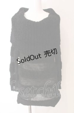 画像1: PEACE NOW / ボーダーボアニットワンピース M ブラック O-25-08-02-066-PU-OP-IG-OS