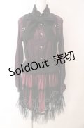 ALGONQUINS / チュール切替ストライプワンピース  ピンク×ブラック O-25-08-02-067-AL-OP-IG-OS