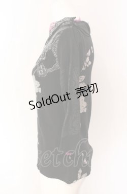 画像2: gouk / 龍プリント和柄切替カットソー  ブラック×パープル O-25-08-02-069-GO-TO-IG-OS