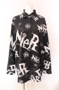 NieR Clothing / ORIGINAL Y-Shirt シャツ  ブラック×ホワイト O-25-08-02-072-PU-BL-IG-OS
