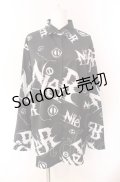 NieR Clothing / ORIGINAL Y-Shirt シャツ  ブラック×ホワイト O-25-08-02-072-PU-BL-IG-OS