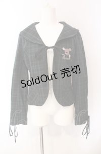 PEACE NOW / スカル刺繍セーラージャケットボレロ  グリーン×ブラック O-25-08-02-073-PU-JA-IG-OS