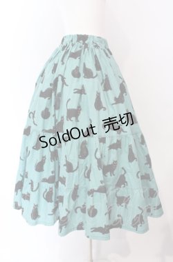 画像3: Physical Drop / ふてくされ猫柄スカート  グリーン O-25-08-02-007-LO-SK-IG-OS