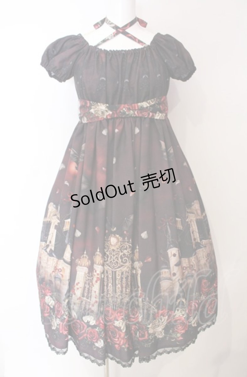 画像1: Enchantlic Enchantilly / 幻影薔薇城〜コウモリ公爵からの招待状〜ワンピース  赤い夜 O-25-08-02-008-LO-OP-OW-OS (1)