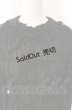 画像2: metamorphose / シャーリングリボンブラウス(ジョーゼット)  クロ O-25-08-02-083-ME-BL-IG-OS