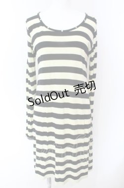 画像1: PEACE NOW / ボーダーカットワンピース  クリーム×ブラック O-25-08-02-086-PU-OP-IG-OS