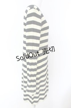 画像2: PEACE NOW / ボーダーカットワンピース  クリーム×ブラック O-25-08-02-086-PU-OP-IG-OS