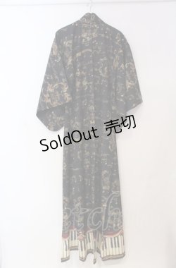画像3: Enchantlic Enchantilly / アンティークエレガンスピアノ柄　浴衣  クロ O-25-08-02-001-LO-OP-OW-ZT074