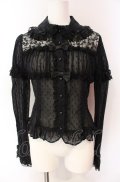 Angelic Pretty / 胸元シャーリングレーシィブラウス  クロ O-25-08-02-089-AP-BL-IG-OS