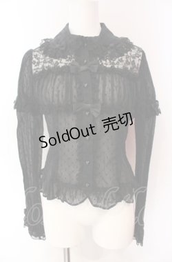 画像1: Angelic Pretty / 胸元シャーリングレーシィブラウス  クロ O-25-08-02-089-AP-BL-IG-OS