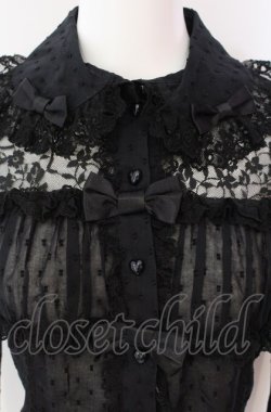 画像2: Angelic Pretty / 胸元シャーリングレーシィブラウス  クロ O-25-08-02-089-AP-BL-IG-OS