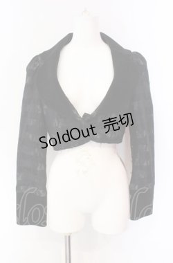 画像1: BPN / レース配色別珍襟チェックジャケット  ブラック O-25-08-02-090-GO-JA-IG-OS