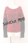 h.NAOTO / パイソンプリントクロスカットソー  レッド×ブラック O-25-08-02-091-HN-TO-IG-OS