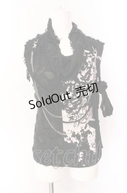 画像1: ACDC RAG / スカルプリントオパールダメージタンクトップ  ブラック O-25-08-02-092-PU-TO-IG-OS