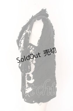 画像2: ACDC RAG / スカルプリントオパールダメージタンクトップ  ブラック O-25-08-02-092-PU-TO-IG-OS