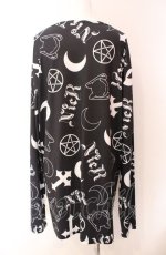 画像2: NieR CLOTHING / 転写総柄カットソー  ブラック O-25-08-02-093-PU-TO-IG-ZT319 (2)