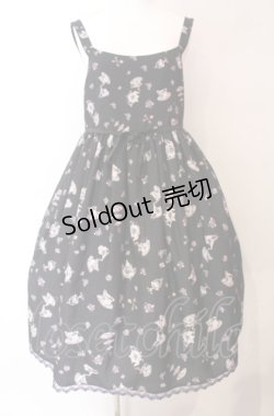 画像1: Enchantlic Enchantilly / すみれのお茶会エレガントジャンパースカート  クロ O-25-08-02-010-LO-OP-OW-OS