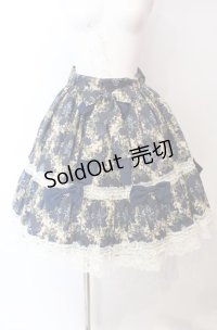 metamorphose / ゴブランブーケ後ろバッスルスカート  ブルー O-25-08-02-002-ME-SK-OW-OS