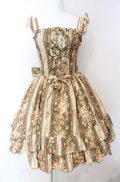 metamorphose / 花柄シャーリングジャンパースカート  ブラウン O-25-08-02-011-ME-OP-IG-OS
