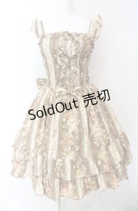 metamorphose / 花柄シャーリングジャンパースカート  ブラウン O-25-08-02-011-ME-OP-IG-OS