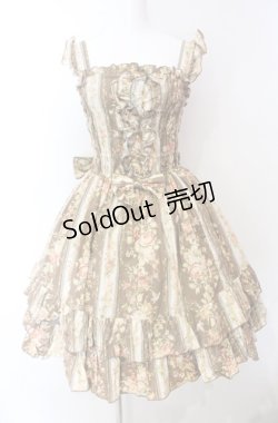 画像1: metamorphose / 花柄シャーリングジャンパースカート  ブラウン O-25-08-02-011-ME-OP-IG-OS