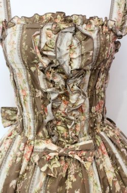 画像2: metamorphose / 花柄シャーリングジャンパースカート  ブラウン O-25-08-02-011-ME-OP-IG-OS