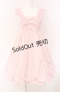 metamorphose / スカラップリボンハイウエストジャンパースカート  ピンク O-25-08-02-012-ME-OP-OW-OS