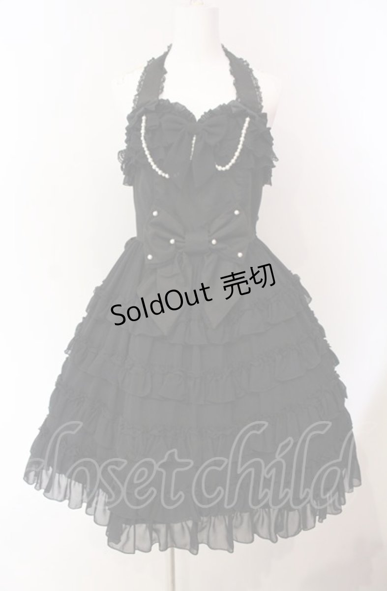 画像1: Angelic Pretty / ジョーゼットフリルシンフォニージャンパースカート  クロ O-25-08-02-014-AP-OP-IG-OS (1)