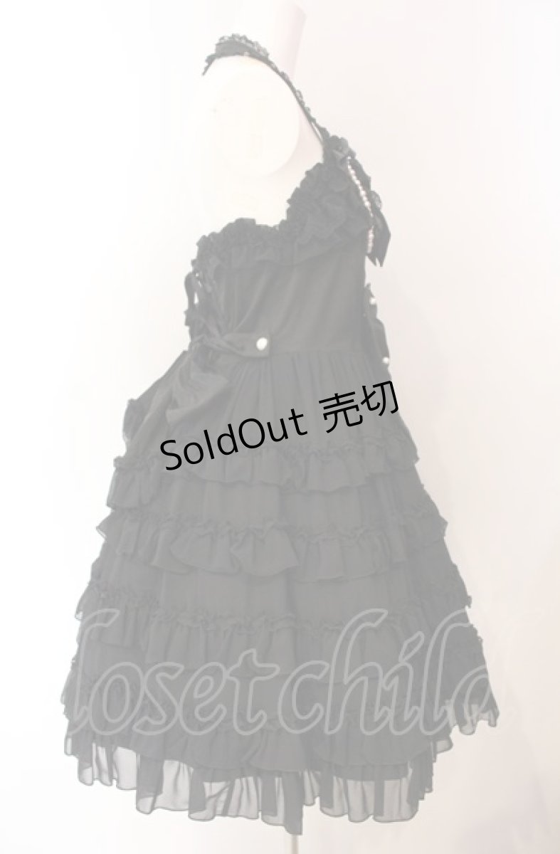 画像3: Angelic Pretty / ジョーゼットフリルシンフォニージャンパースカート  クロ O-25-08-02-014-AP-OP-IG-OS (3)
