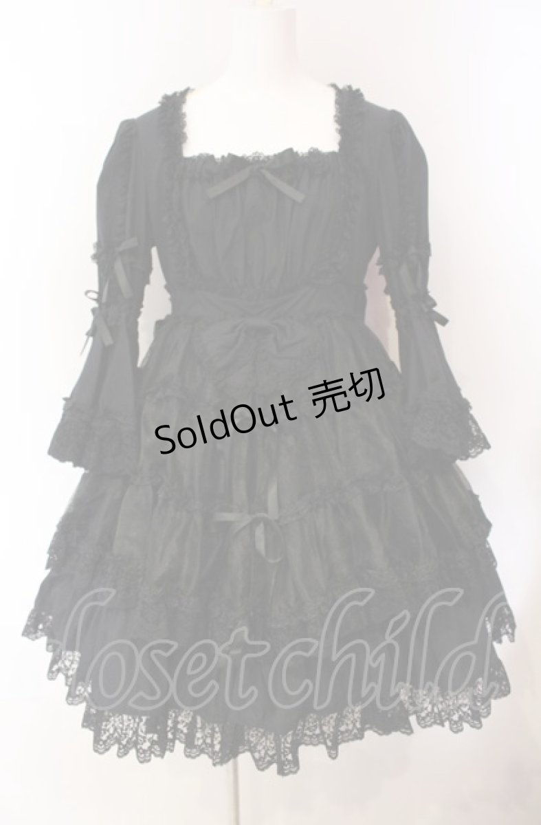 画像1: metamorphose / ラッパ袖ベビードール（2007）  クロ オーガンジー O-25-08-02-016-ME-OP-IG-OS (1)