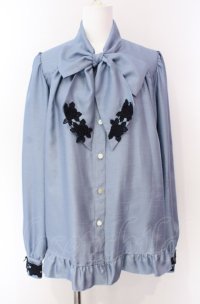 Enchantlic Enchantilly / ノーブルリボンタイブラウス  ブルー O-25-08-02-019-LO-BL-OW-OS