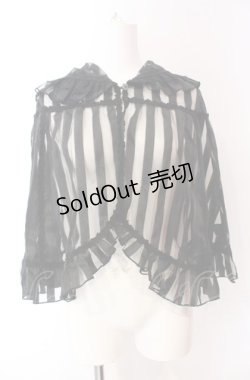 画像1: Enchantlic Enchantilly / シフォンストライプケープ  クロ O-25-08-02-022-LO-TO-OW-OS