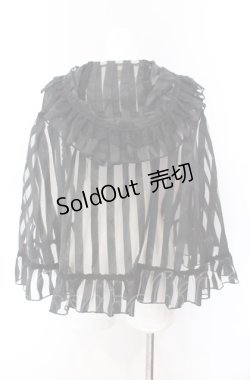 画像4: Enchantlic Enchantilly / シフォンストライプケープ  クロ O-25-08-02-022-LO-TO-OW-OS