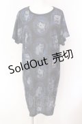 Enchantlic Enchantilly / 猫の王女達の肖像画カットソーワンピース  ブルー O-25-08-02-024-LO-OP-OW-OS