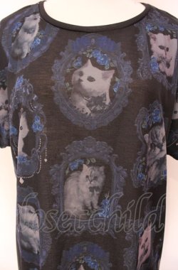 画像2: Enchantlic Enchantilly / 猫の王女達の肖像画カットソーワンピース  ブルー O-25-08-02-024-LO-OP-OW-OS