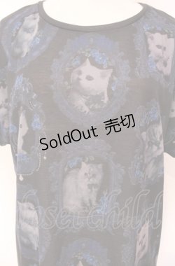 画像2: Enchantlic Enchantilly / 猫の王女達の肖像画カットソーワンピース  ブルー O-25-08-02-024-LO-OP-OW-OS