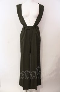 SUPER LOVERS / 太サスペンダータックパンツ  カーキグリーン O-25-08-05-004-PU-PA-IG-OS