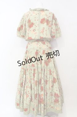 画像4: PINK HOUSE / ジャム瓶&いちごバスケット柄半袖ワンピース  グリーン O-25-08-05-031-LO-OP-YM-OS