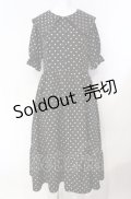 m petit by misako / 梨地水玉半袖ワンピース LL ブラック O-25-08-05-039-LO-OP-IG-ZT065