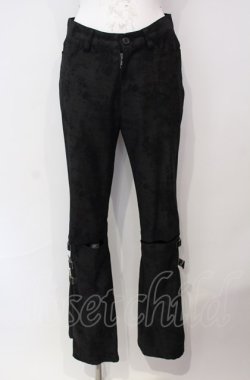 画像1: BPN / スリットベルテッドパンツ M ブラック O-25-08-05-006-GO-PA-IG-OS