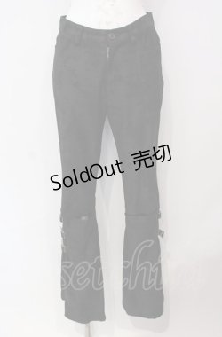 画像1: BPN / スリットベルテッドパンツ M ブラック O-25-08-05-006-GO-PA-IG-OS