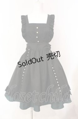 画像1: Amavel / Dark Chember Maidミドルエプロンジャンパースカート F クロ×グリーン O-25-08-05-051-CA-SK-OW-OS