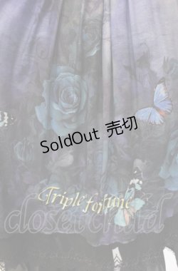 画像2: Triple fortune / ゴーストローズスカート  ブラック×ブルー O-25-08-05-053-EL-SK-IG-OS