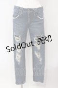 ALGONQUINS / スタッズダメージデニムパンツ  インディゴ O-25-08-05-007-AL-PA-IG-OS