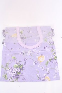 画像1: PINK HOUSE / Little Violet柄巾着バッグ  ラベンダー O-25-08-05-1004-LO-BG-IG-OS