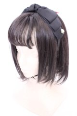 m petit by misako / NINA'sコラボ AM*NIリボンカチューシャ  クロ O-25-08-05-1009-LO-AC-IG-ZT0811A