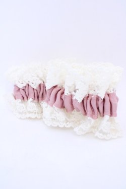 画像1: m petit by misako / AMレース2Pシュシュ  ピンク O-25-08-05-1016-LO-ZA-OW-OS